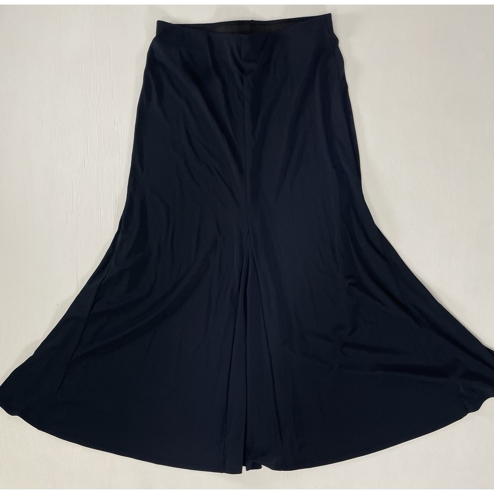 H&M Navy Blue A-line flared midi/long skirt Women's Size M Classic‎ Business